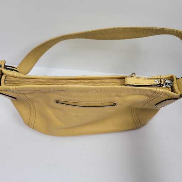 Vintage Fossil Long Live 1954 Women's Yellow Leather Strap Shoulder Bag - Picture 6 of 12